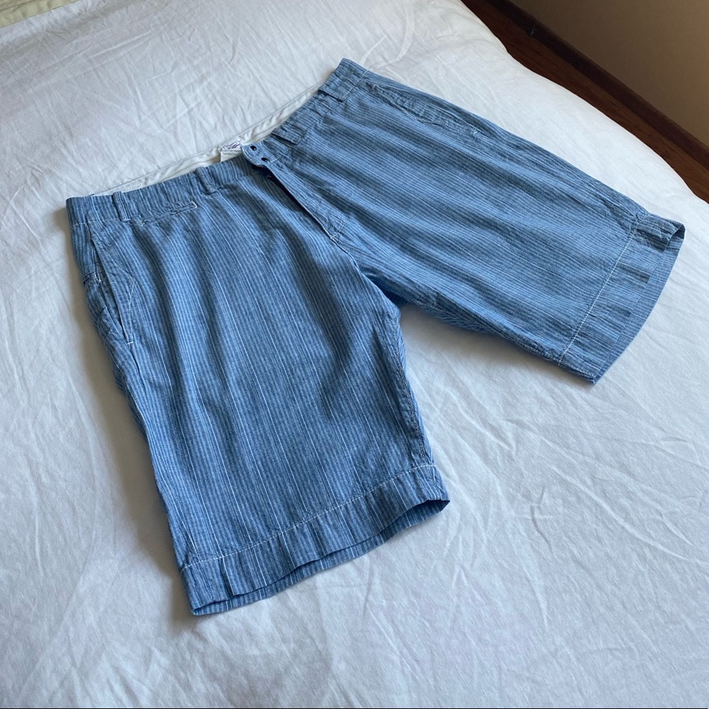 Garbstore 34R men’s blue striped cotton shorts
